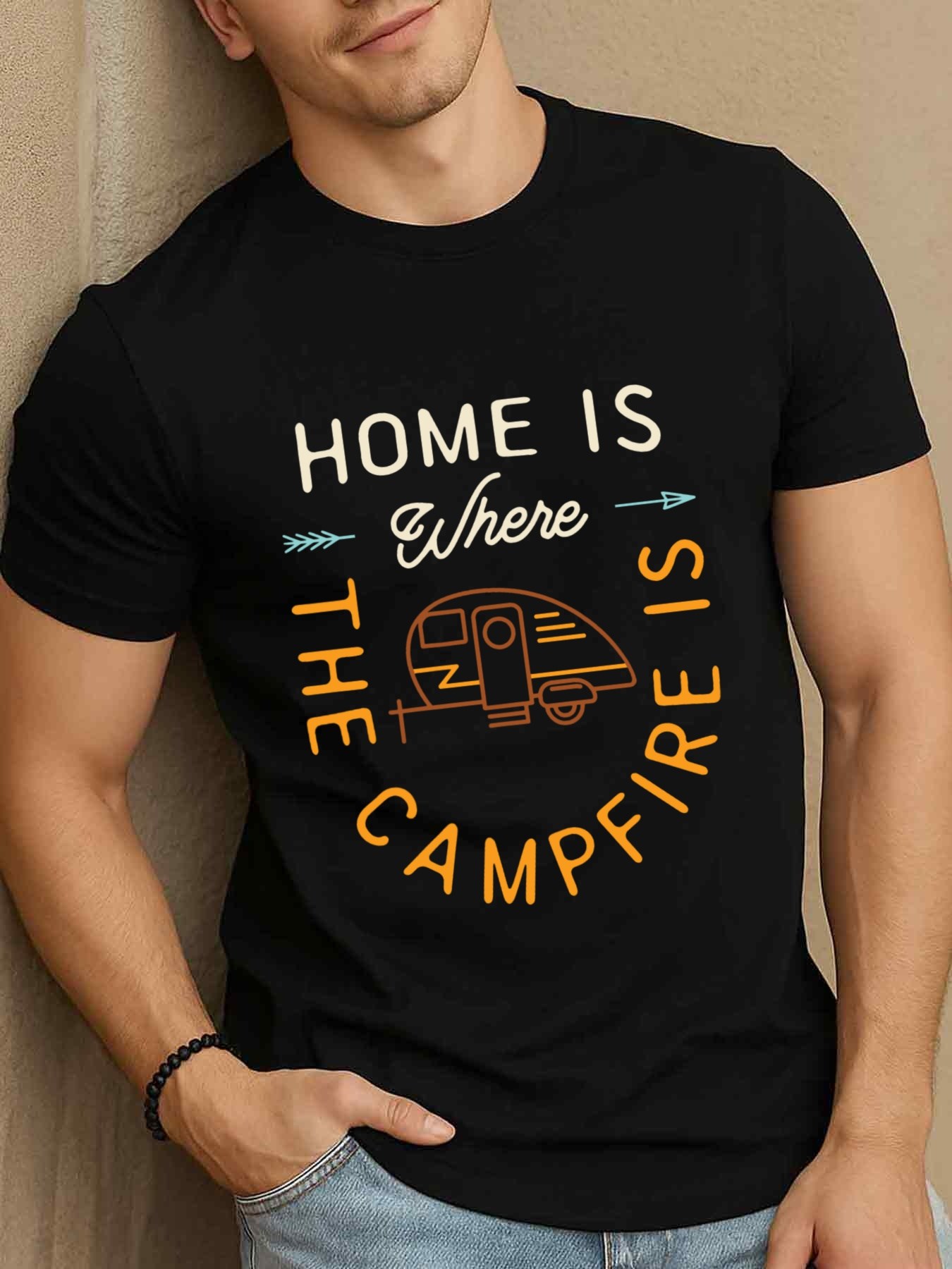Vintage Fashion Quotes - Vintage Men's Black Graphic T-Shirt Home
