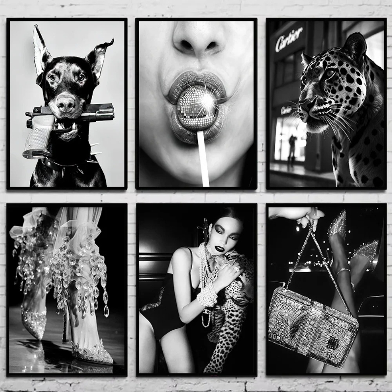 Vintage Fashion Posters - Black and White Fashion Vintage Photography