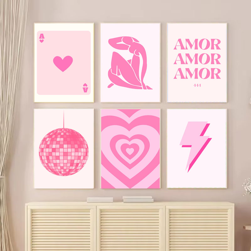 Vintage Fashion Posters - 1pc Canvas painting Pink Matisse Academy