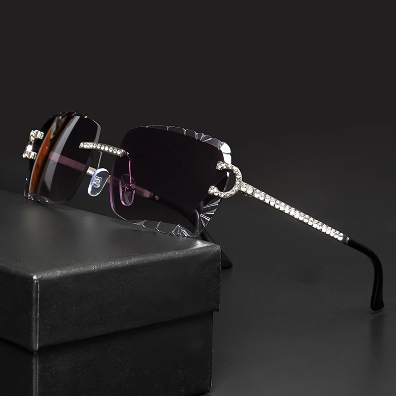 Vintage Fashion Brands - Fashion Rimless Square Sunglasses Vintage Diamond