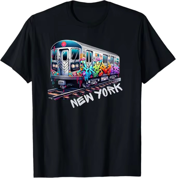 Vintage Fashion New York - New York Train Graffiti Style NYC