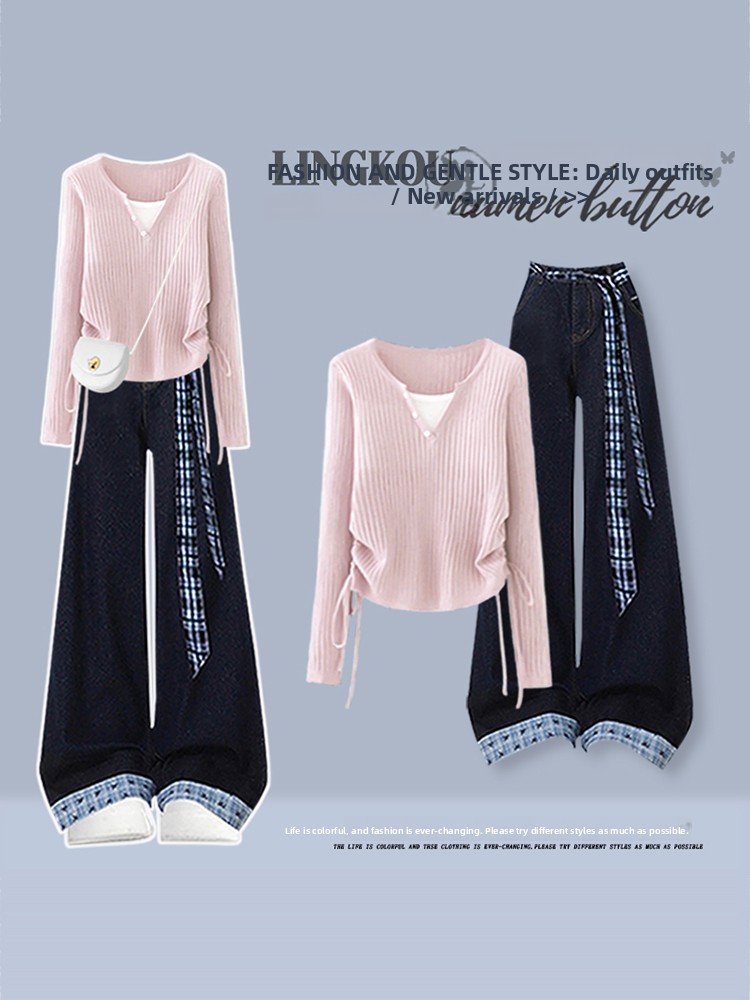 Korean Style High Waist Knitte - Vintage Fashion Jeans recension och pris