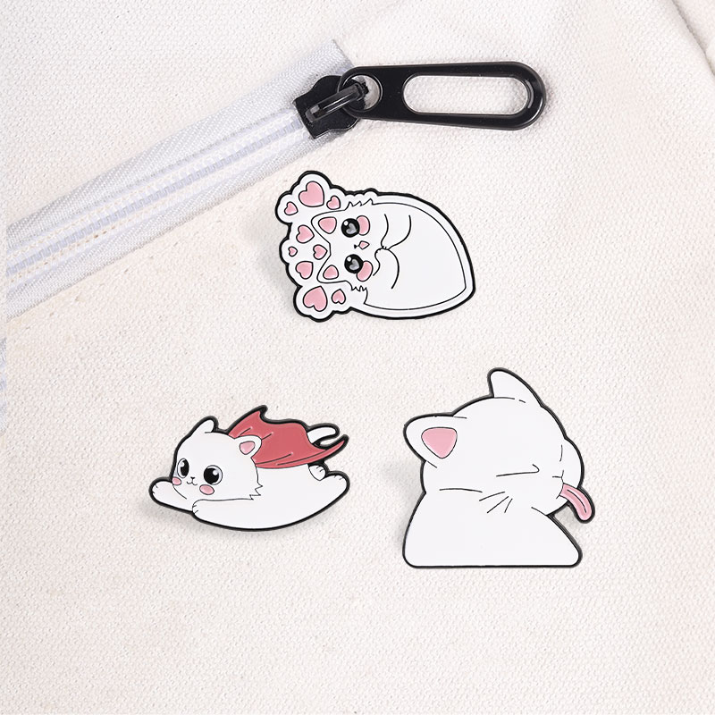 Mixed Enamel Pins Set Cute Cat - Vintage Fashion Quotes recension och pris