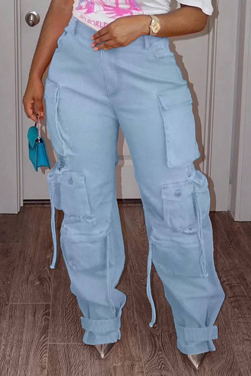 Plus Size Cargo Denim Jeans Po - Vintage Fashion Jeans recension och pris