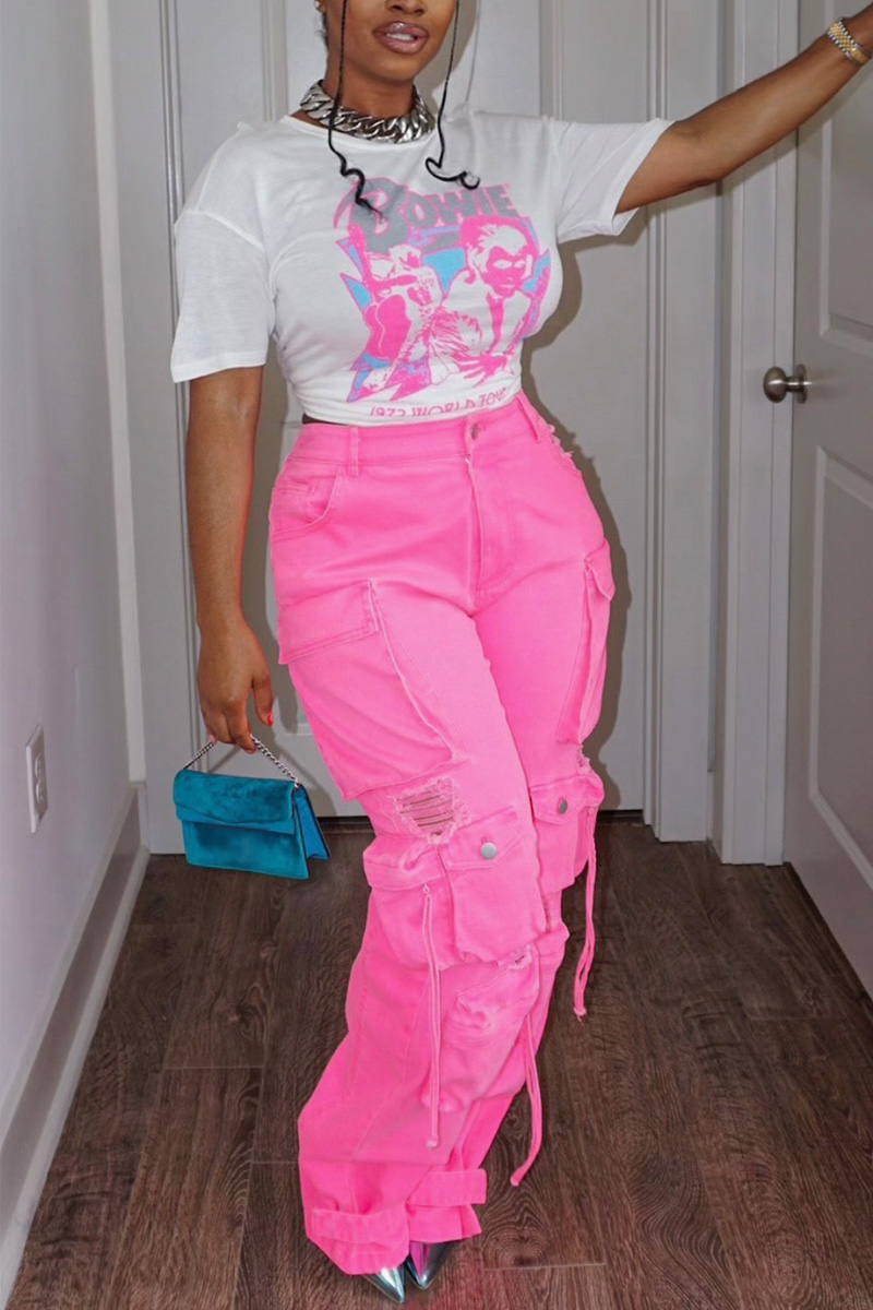 Plus Size Cargo Denim Jeans Po - Vintage Fashion Jeans recension och pris